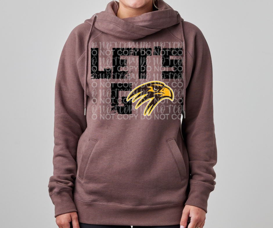 Ogemaw Falcons 2025 Lets Go Falcon logo Cowl Neck Top Options