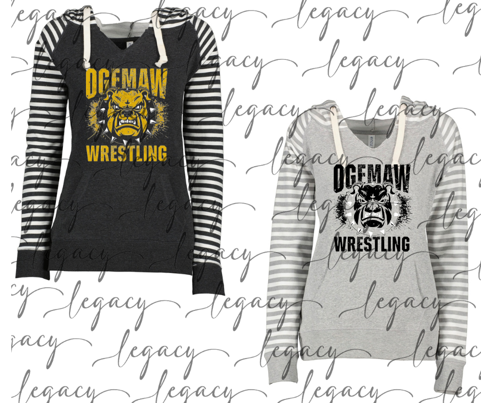 Fierce Bully Ogemaw Wrestling Striped Sleeves Hoodie Top Options Bulldogs 2025