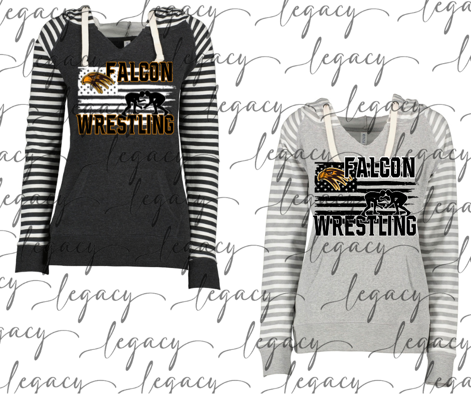 Falcon Flag Striped Sleeves Hoodie Top Options Falcon Wrestling 2025