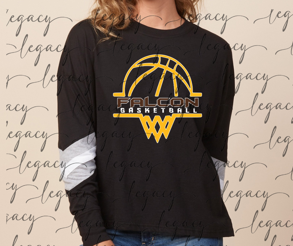 Falcon Basketball Net Varsity Sleeve Women's Boxy Top Falcon Basketball 2025