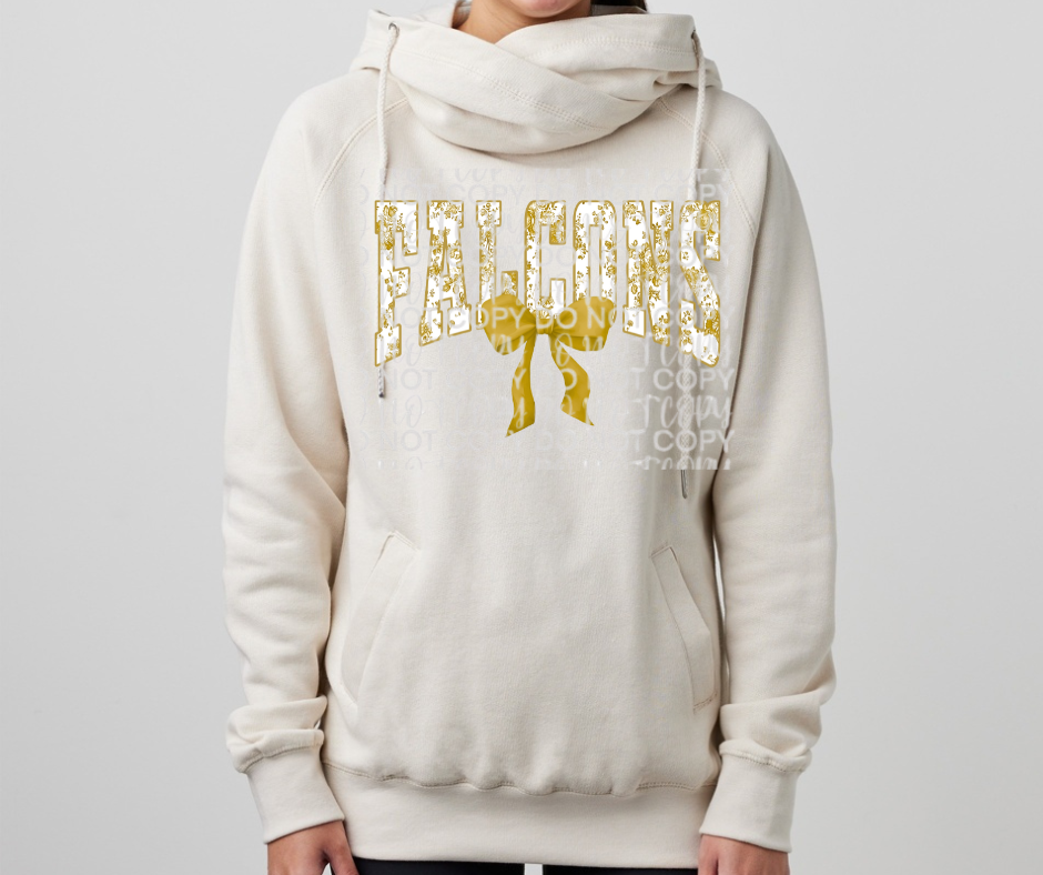 Ogemaw Falcons 2025 Falcons Floral Bow Cowl Neck Top Options
