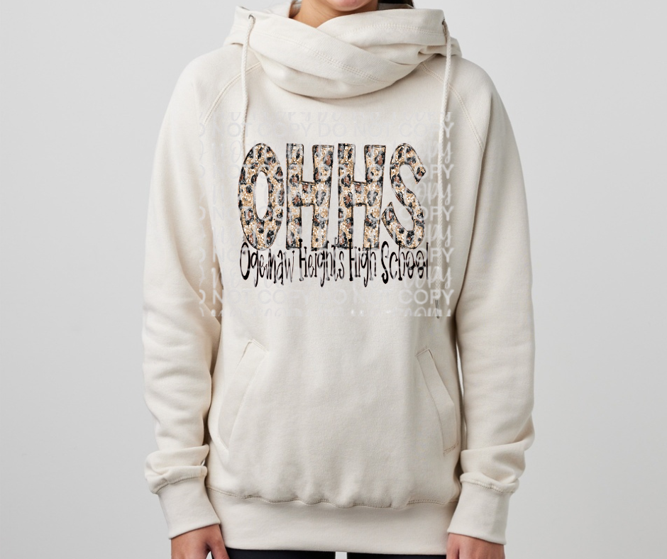 Ogemaw Falcons 2025 Leopard ALL WBRC Schools OHHS SMS SES RCS Cowl Neck Top Options