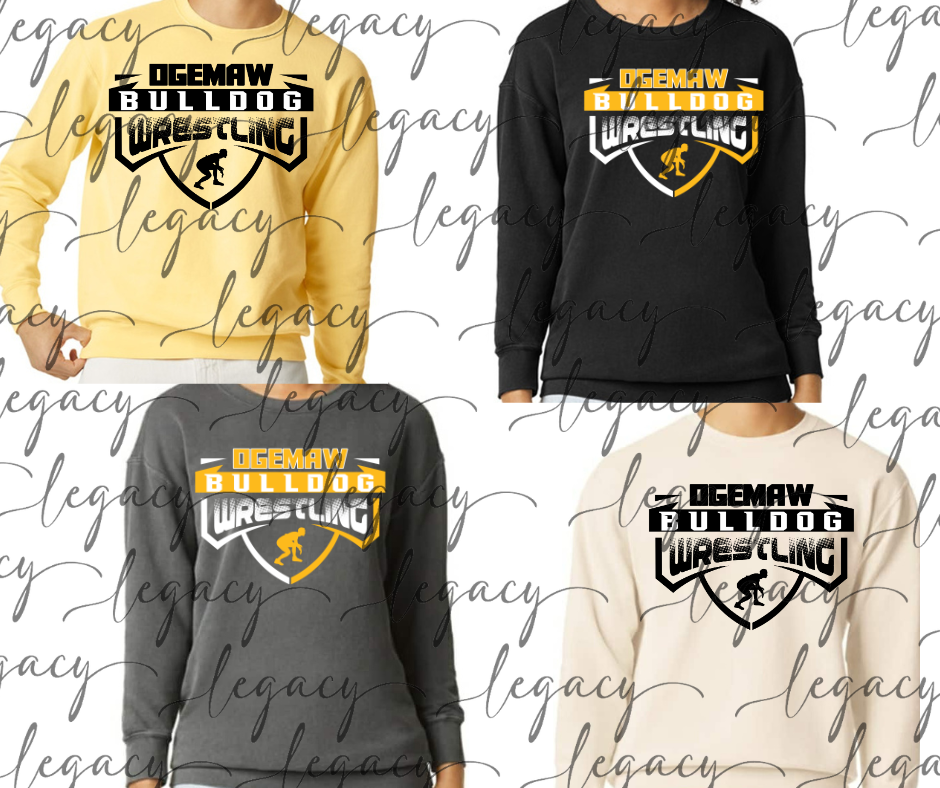 Ogemaw Bulldog Wrestling Wrestler Comfort Color Top Options Bulldogs 2025