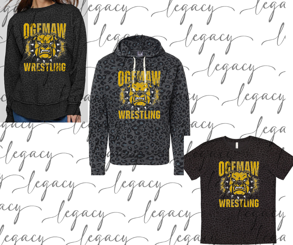 Fierce Bully Ogemaw Wrestling Black Leopard Women's Top Options Bulldogs 2025