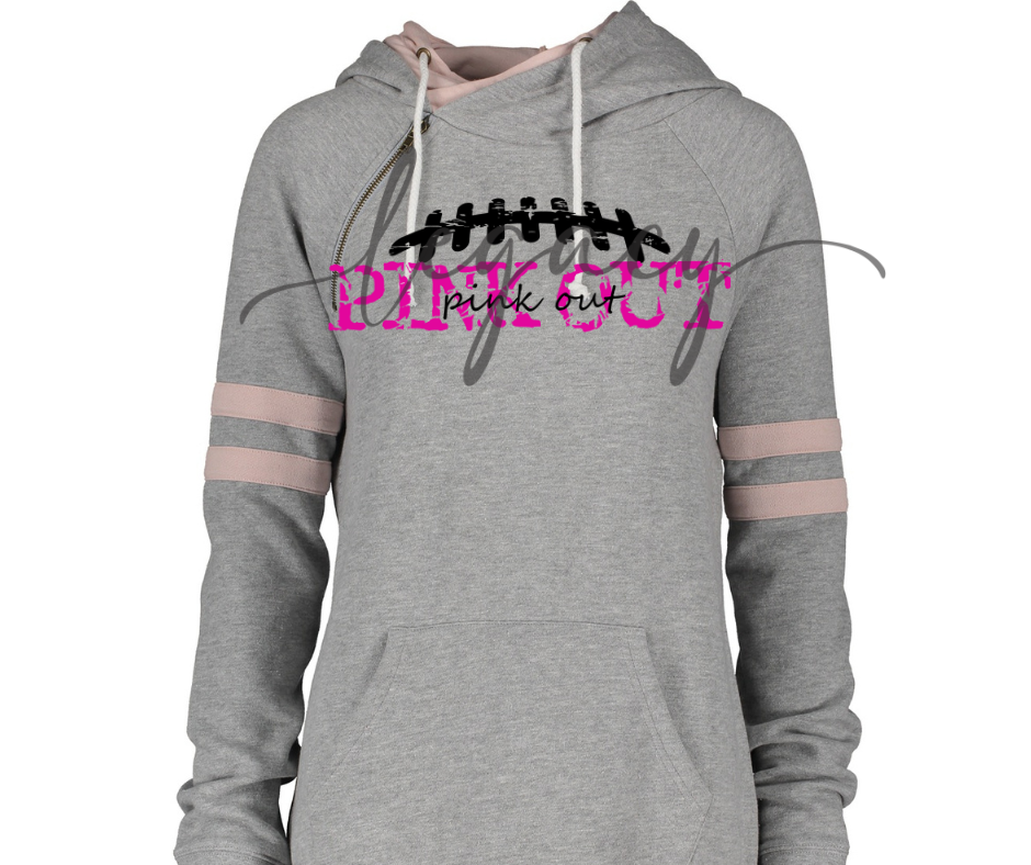 Football Cursive Pink Out Double Hood Top Options Falcon Pink Out Football Ogemaw Browns 2025
