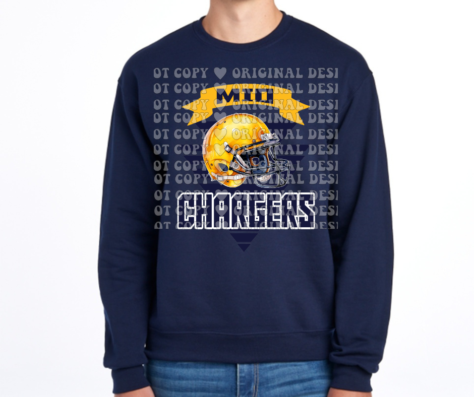 Chargers Banner Cotton/Poly Blend Top Options Mio Chargers 2025