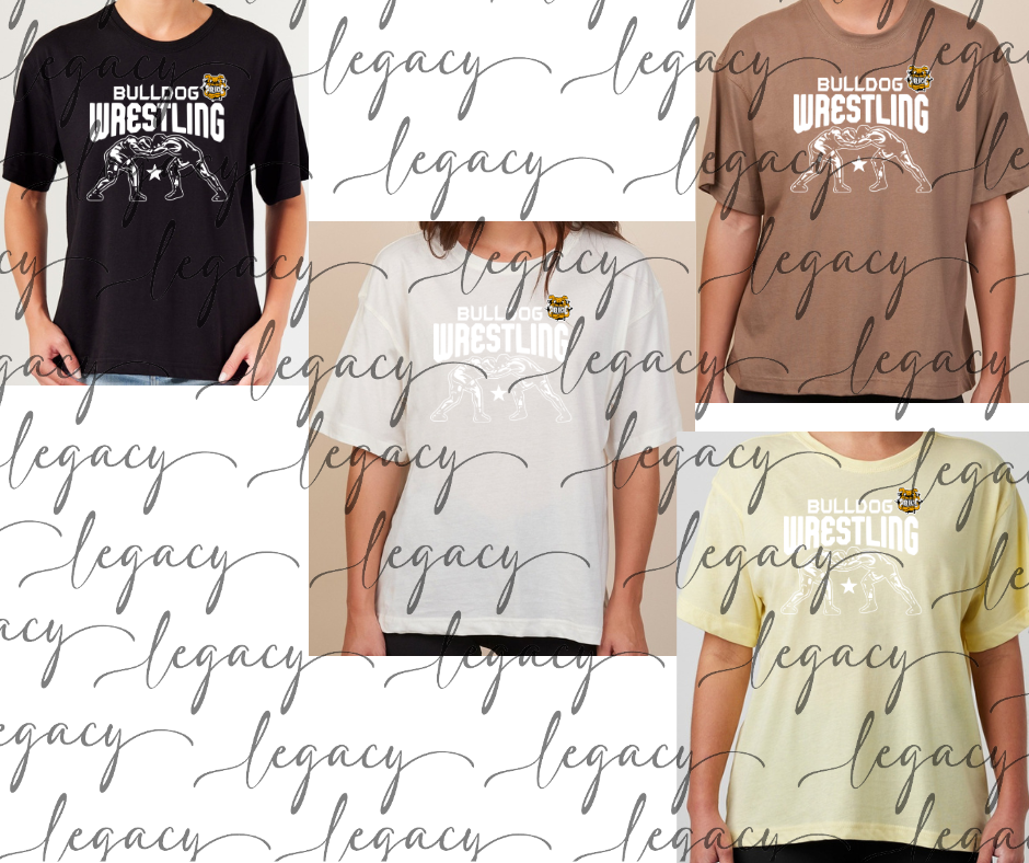 Bulldog Wrestling Wrestlers Boxy Women's Tee Multi Color Options Bulldogs 2025