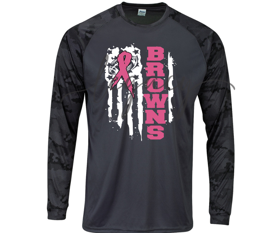 Football Flag PINK OUT Football Performance Dri Fit Top Options Ogemaw Browns Falcon Football 2025