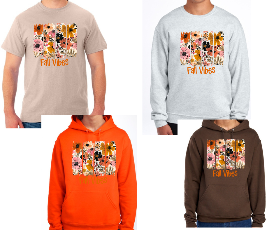 Cute Floral Fall Vibes Halloween Fall 2025 Cotton Poly Blend Top Options