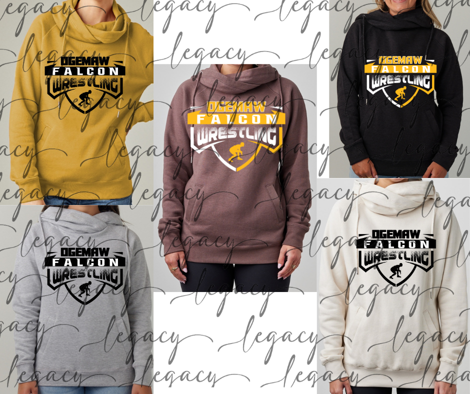 Ogemaw Falcon Wrestling Wrestler Cowl Neck Top Options Falcon Wrestling 2025