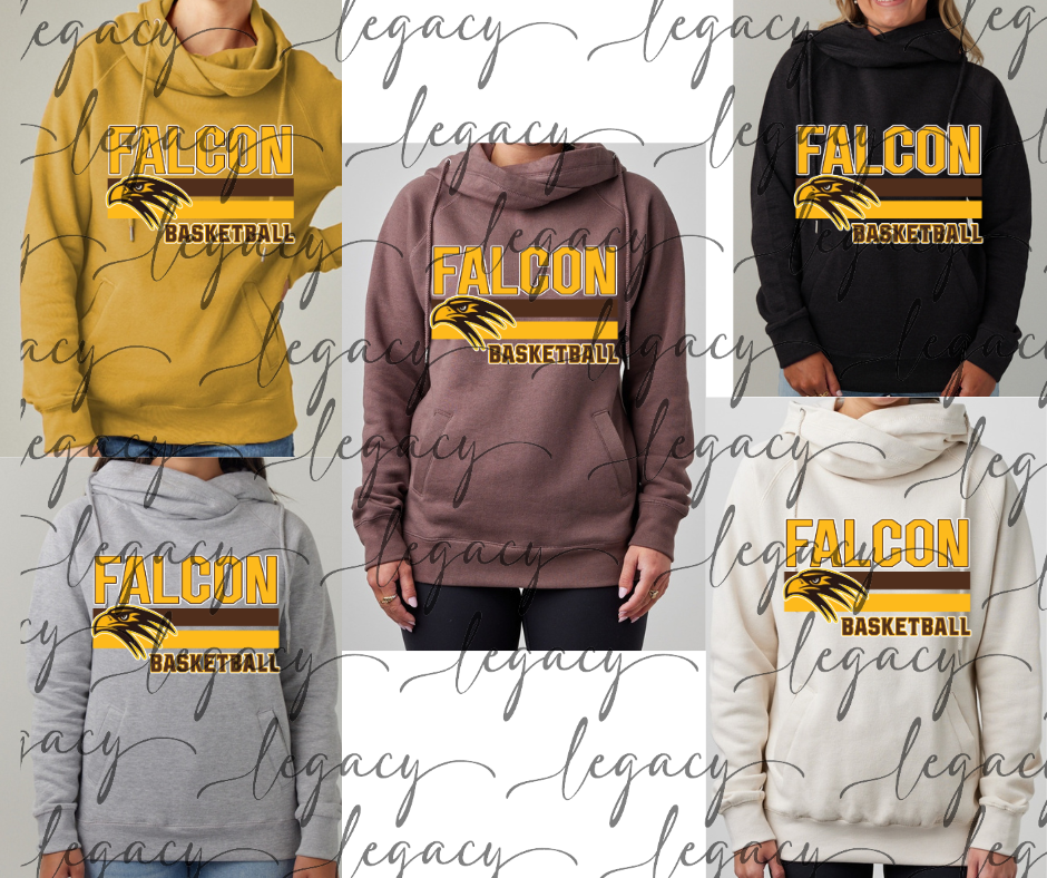 Falcon Basketball Stripes Cowl Neck Top Options Falcon Basketball 2025
