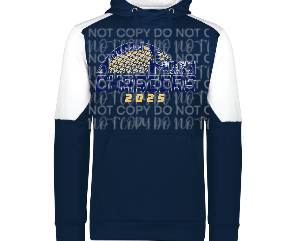 Mio Chargers 2025 Football detail Specialty Name Brand Hoodie Options