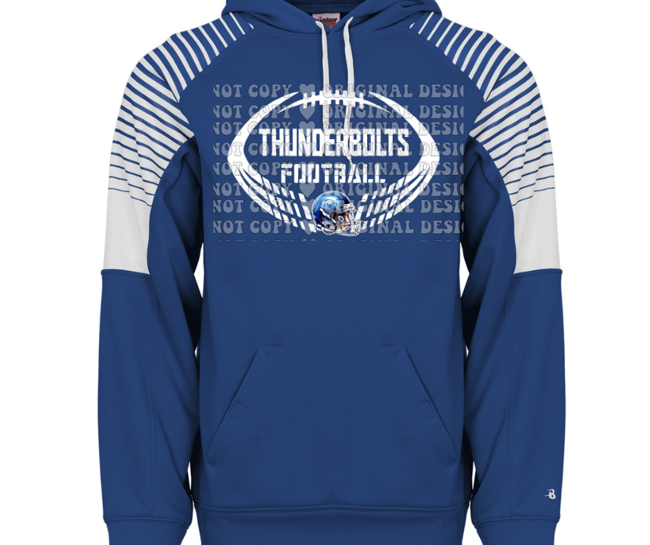 Mio Thunderbolts 2025 Split Football Specialty Name Brand Hoodie Options