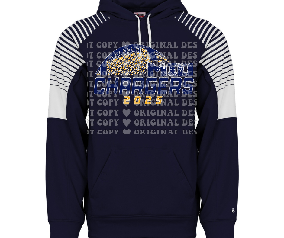 Mio Chargers 2025 Football detail Specialty Name Brand Hoodie Options