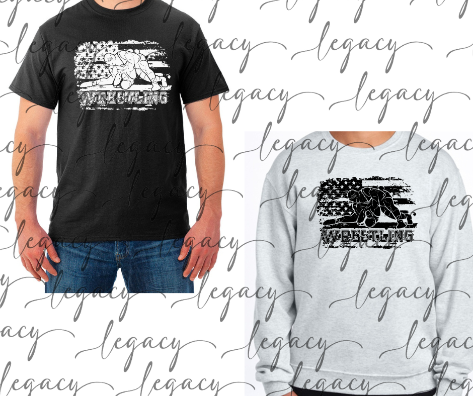 Flag Wrestlers Wrestling 2025 Cotton/Poly Blend Multi Color Top Options