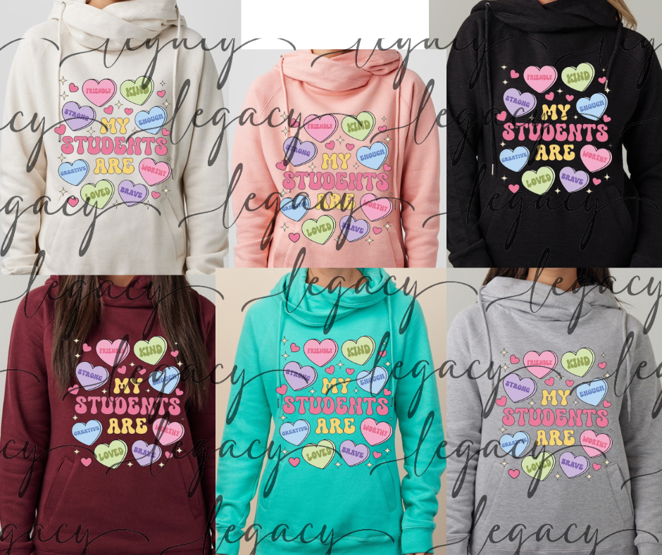 Teacher My students are conversation hearts Vday 2026 Cowl Neck Top Multi Color Options