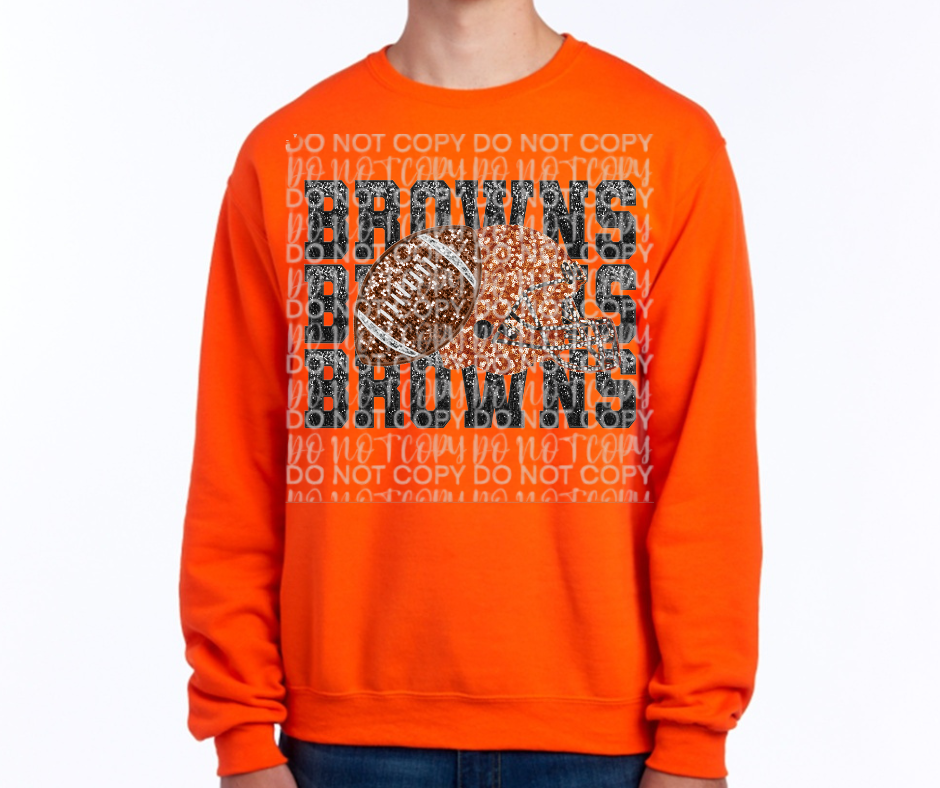 Ogemaw Browns 2025 Fall Faux Glitter Stacked Browns Top Options
