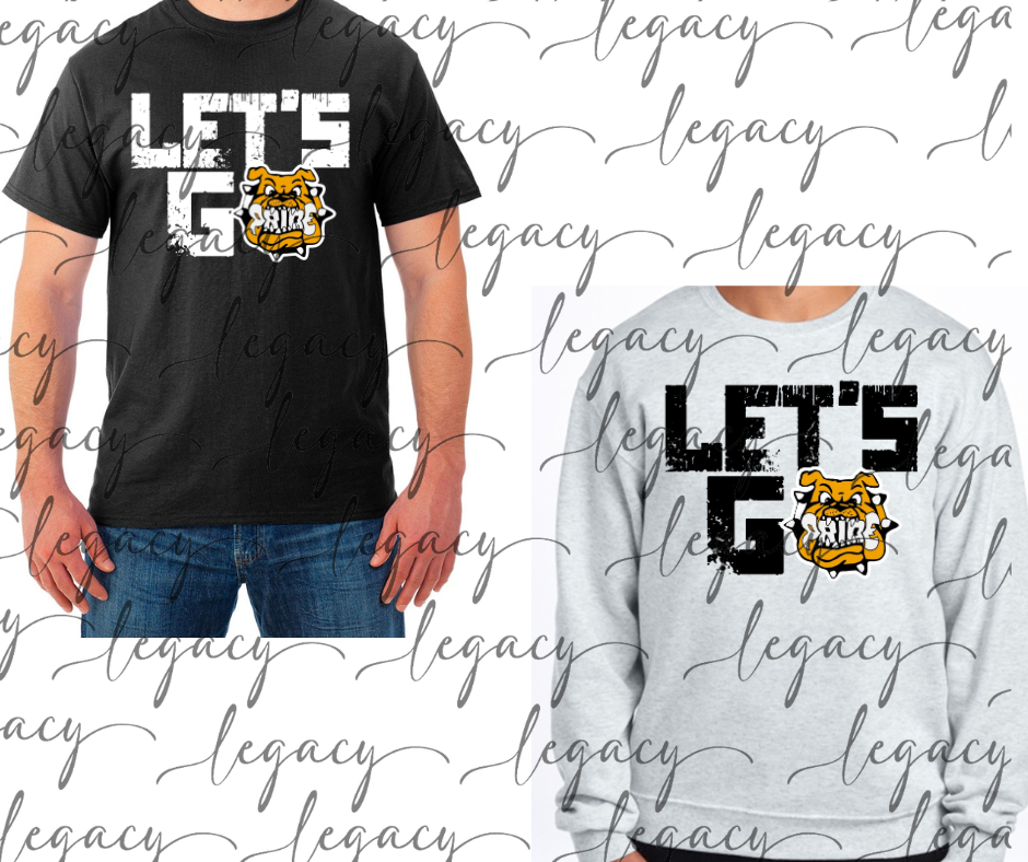 Let's Go Bulldog Pride Cotton/Poly Blend Multi Color Top Options Bulldogs 2025