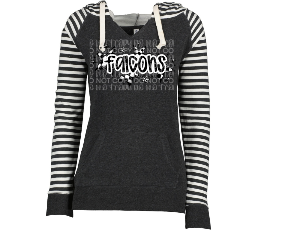 Falcons checkered stars Striped Sleeves Hoodie Top Options Ogemaw Falcons 2025