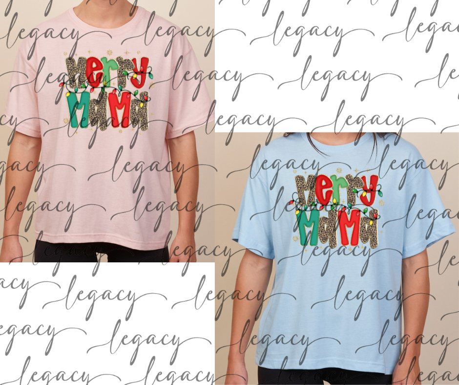 Merry Mama Boxy Women's Tee Multi Color Options Holiday Magic