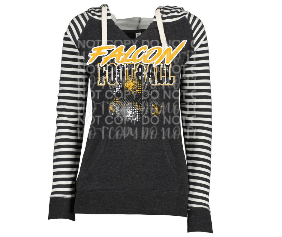 Falcon Grunge Helmet Striped Sleeves Hoodie Top Options Falcon Football
