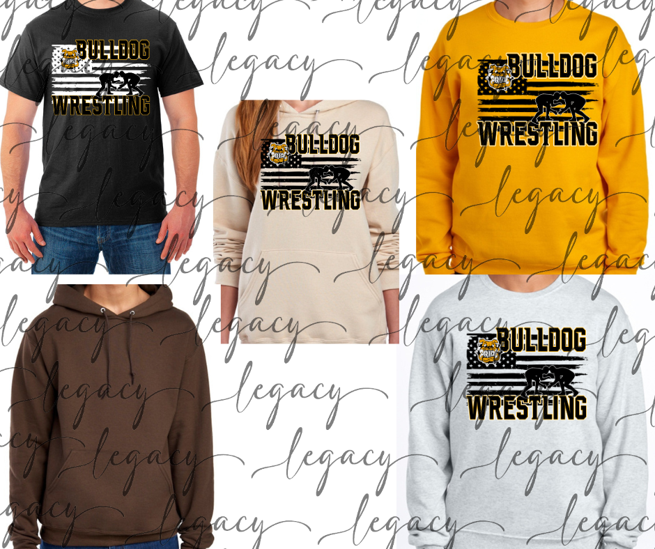 Ogemaw Wrestling Flag Cotton/Poly Blend Multi Color Top Options Bulldogs 2025