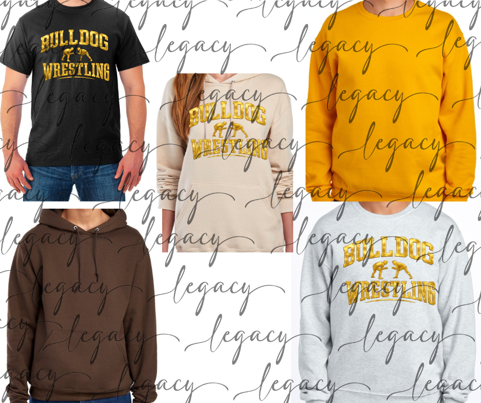 Bulldogs 2025 Gold Foil Cotton/Poly Blend Multi Color Top Options