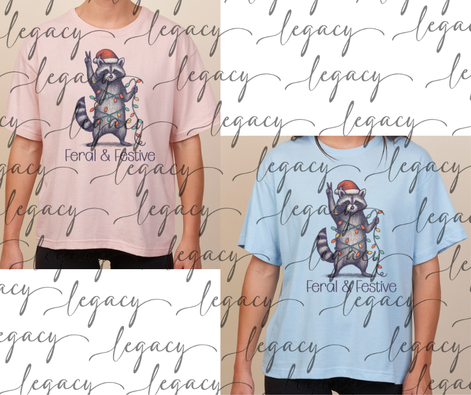 Feral & Festive Boxy Women's Tee Multi Color Options Holiday Magic
