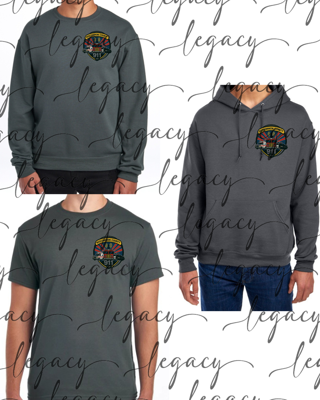 Dark Grey Unisex Options Jerzees & Comfort Colors Roscommon County Dispatch