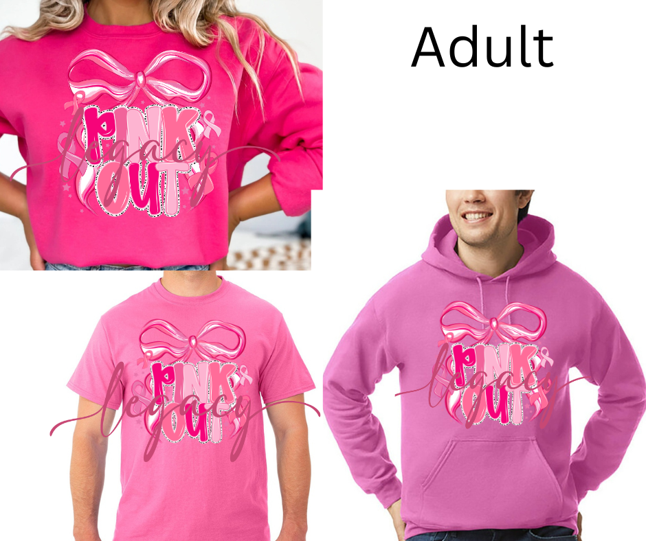 Pink Out Bow Pink Cotton/Poly Blend Top Options PinkOut