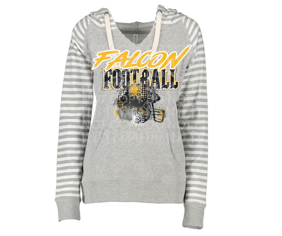 Falcon Grunge Helmet Striped Sleeves Hoodie Top Options Falcon Football