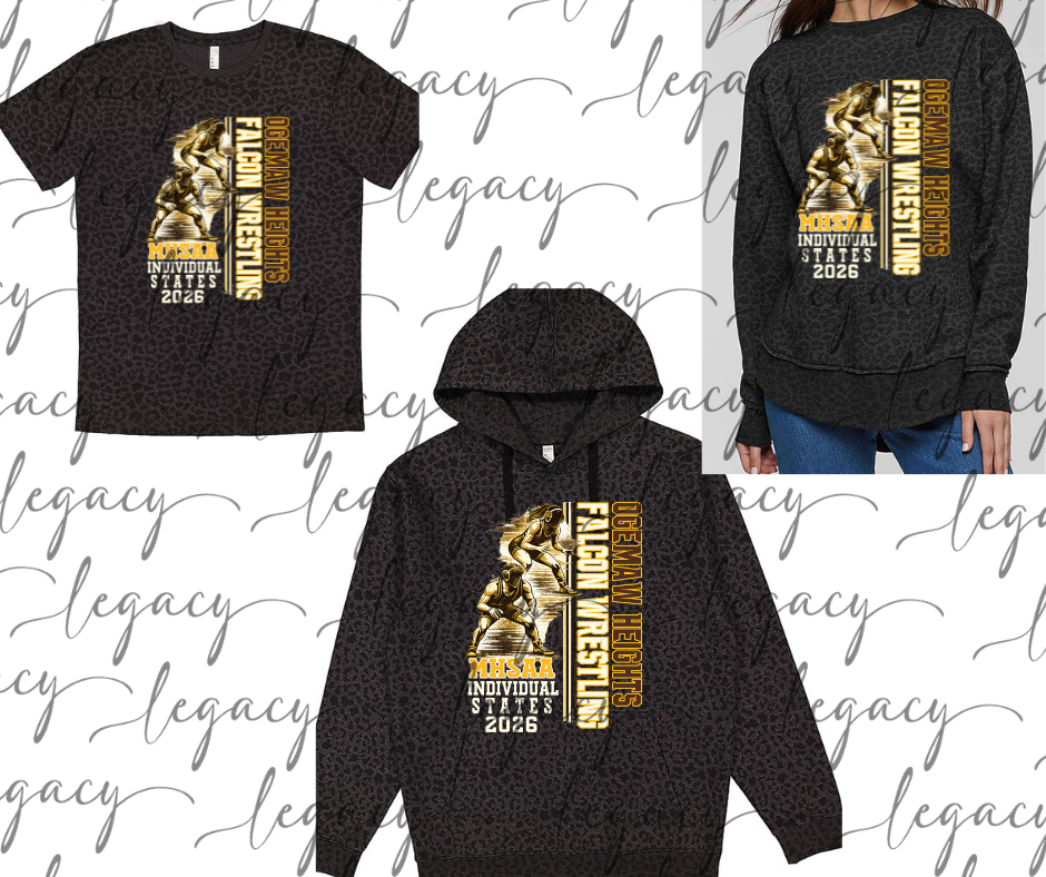 Individual States 2026 Falcon Wrestling Black Leopard Women's Top Options