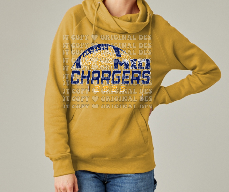 Chargers Football detail Cowl Neck Top Options Mio Chargers 2025