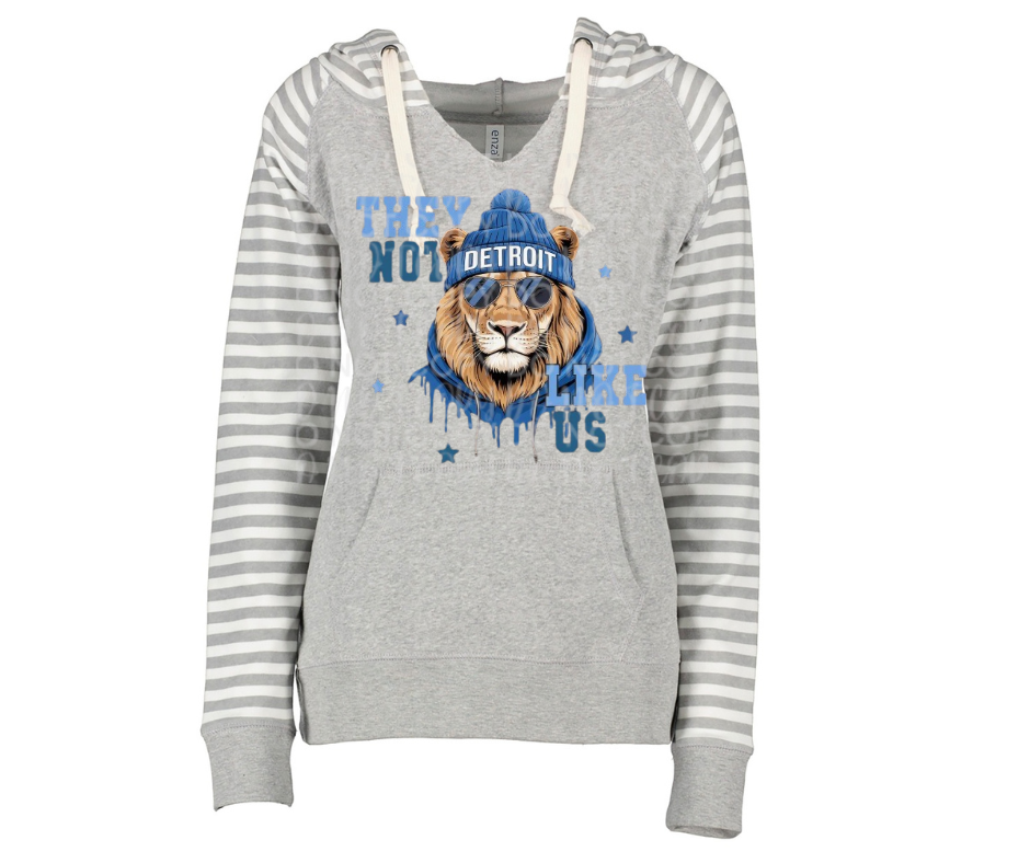 Lions Football They Not Like Us Striped Sleeves Hoodie Top Options One Pride