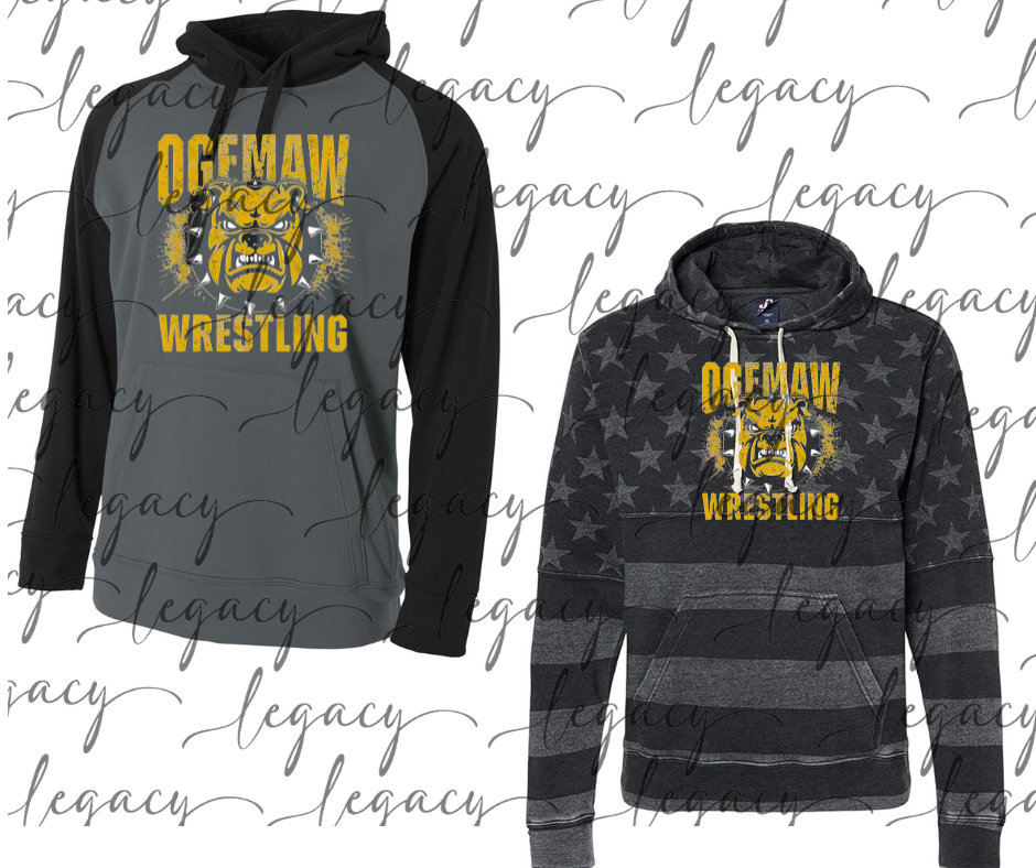 Fierce Bully Ogemaw Wrestling Specialty Name Brand Hoodie Options Bulldogs 2025