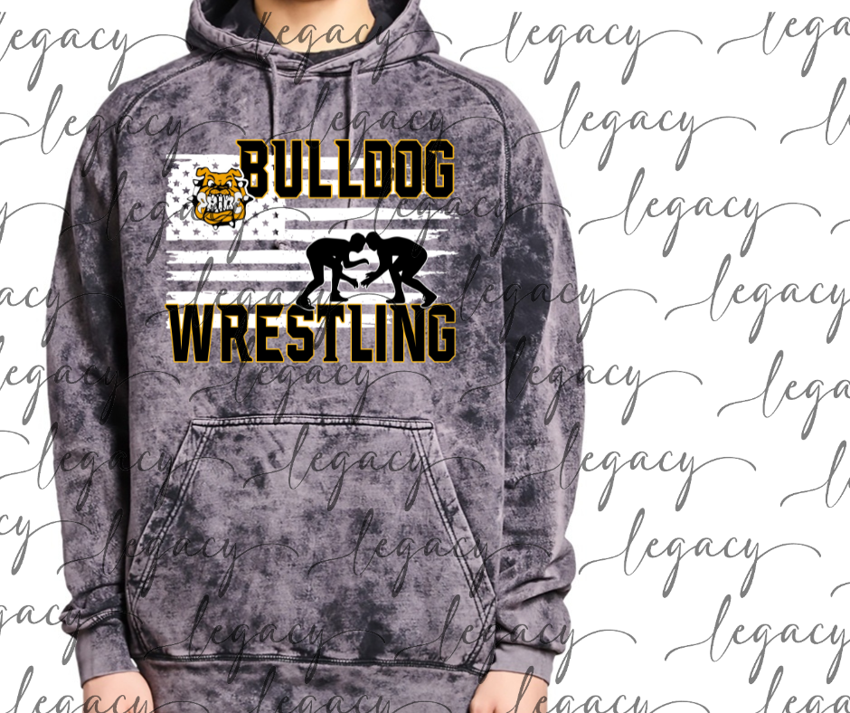 Ogemaw Bulldog Wrestling Flag Cloud Hoodie Bulldogs 2025