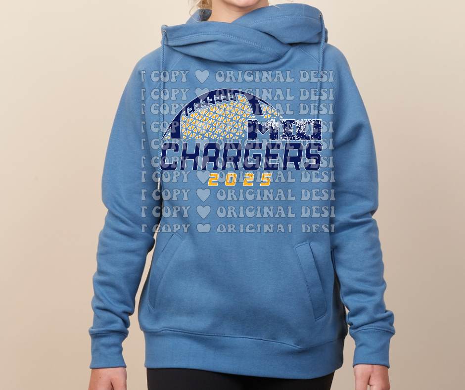 Chargers Football detail Cowl Neck Top Options Mio Chargers 2025