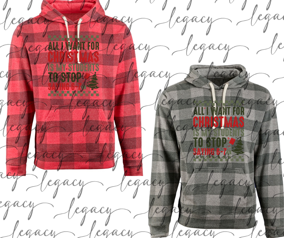Teacher 6-7 Plaid Hoodie Options Holiday Magic