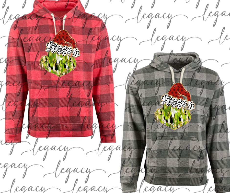 Painted Green Guy Plaid Hoodie Options Holiday Magic