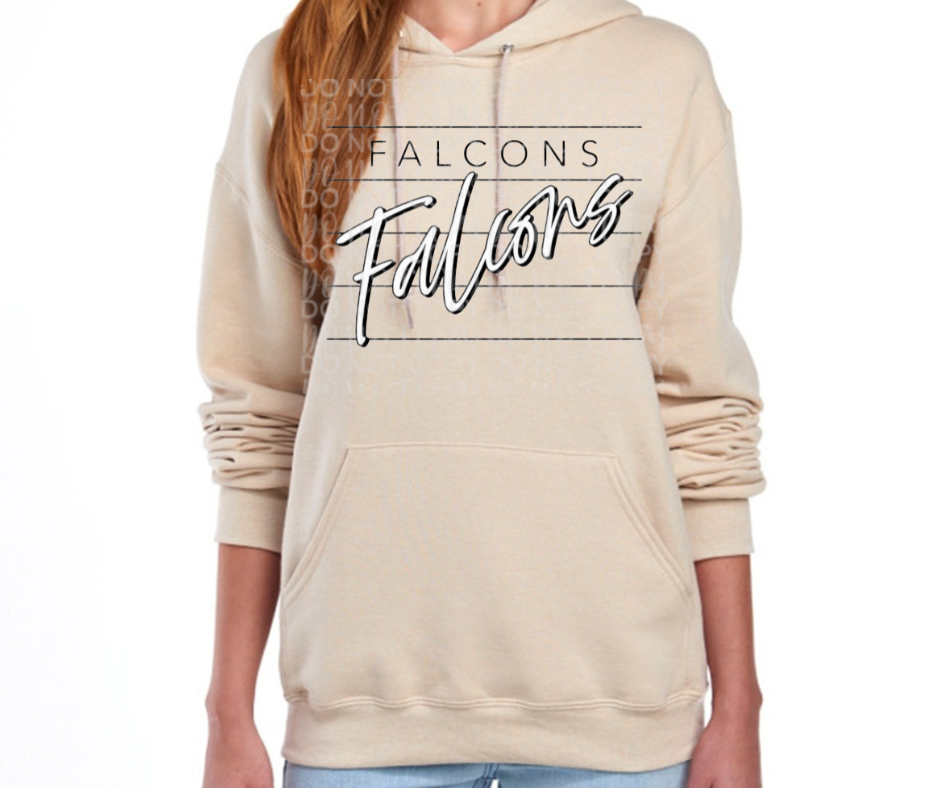 Ogemaw Falcons 2025 Falcons Lines Cursive Cotton/Poly Blend Top Options