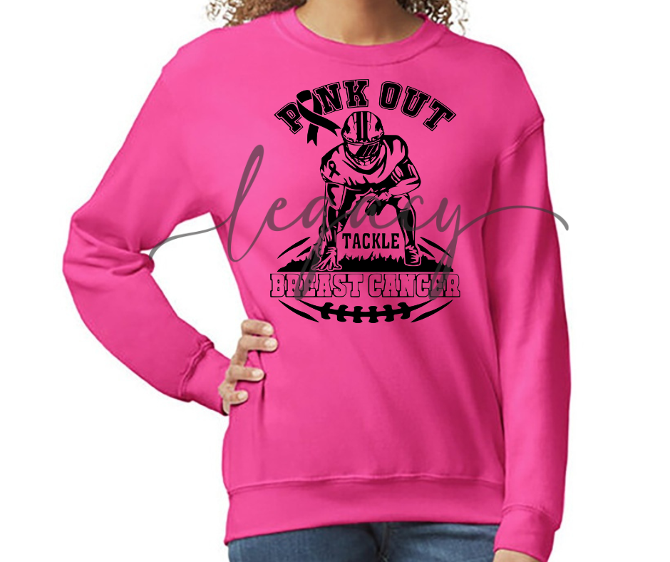 Football Player PINK Cotton/Poly Blend Top Options Pink Out Football 2025 Ogemaw Browns Falcon Football