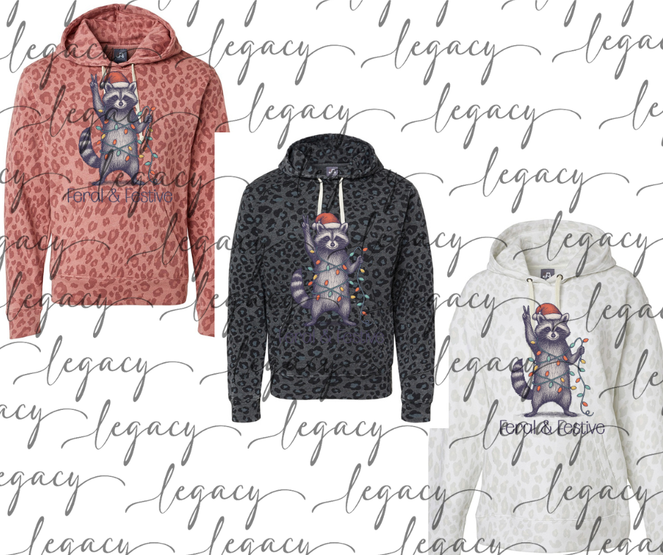 Feral & Festive Leopard Women's Hoodie Options Holiday Magic