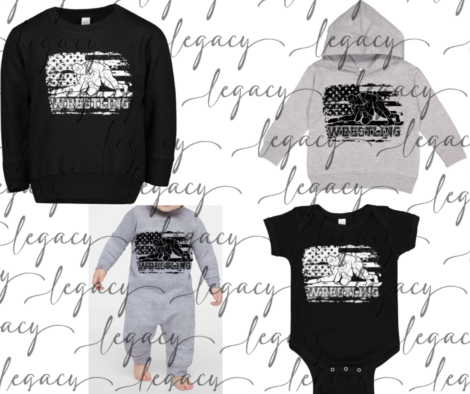 Wrestlers Flag Wrestling 2025 Toddler & Infant apparel Options Wrestling 2025