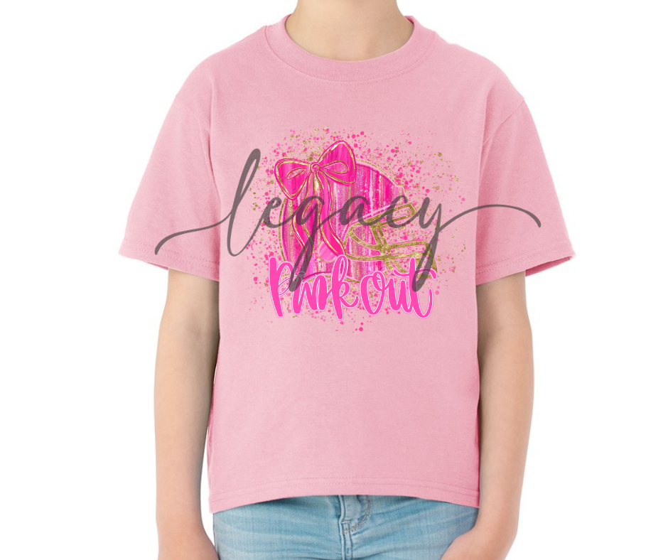 Helmet PINK Cotton/Poly Blend Top Options Pink Out Football 2025 Ogemaw Browns Falcon Football