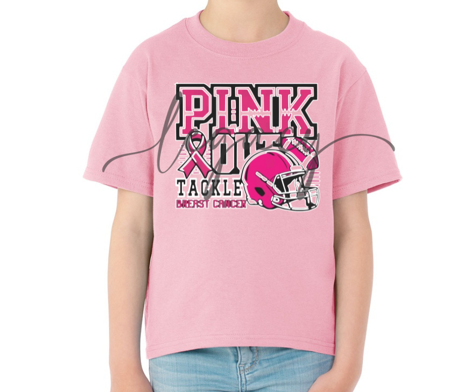 Football PINK Cotton/Poly Blend Top Options Pink Out Football 2025 Ogemaw Browns Falcon Football