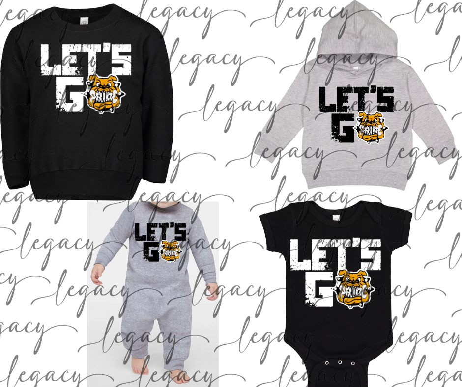 Let's Go Bulldog Pride Toddler & Infant apparel Options Bulldogs 2025