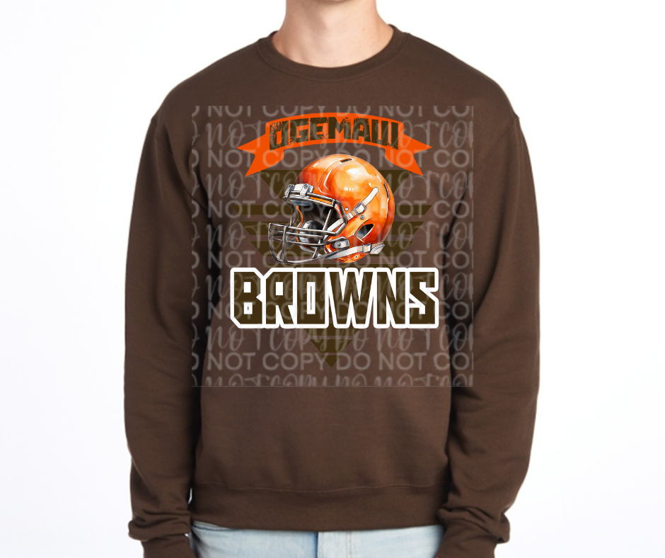Ogemaw Browns 2025 Football Helmet Triangles Cotton/Poly Blend Top Options