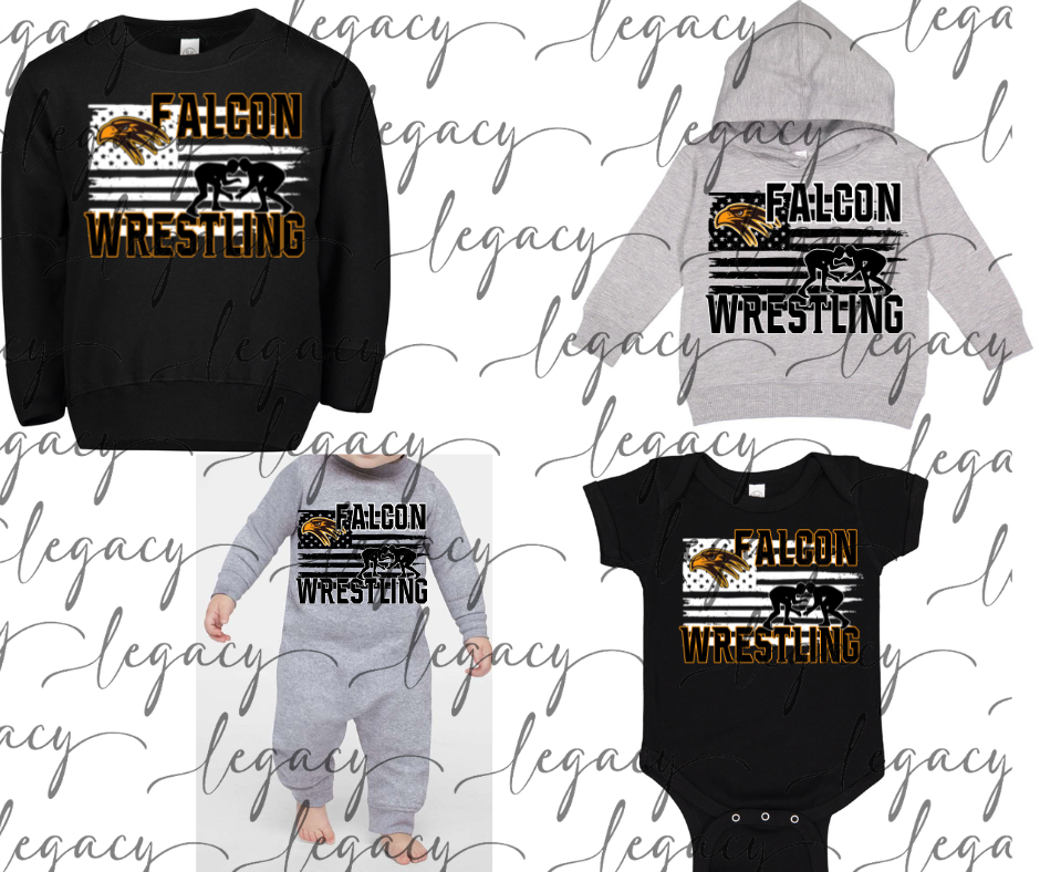 Falcon Flag Toddler & Infant apparel Options Falcon Wrestling 2025