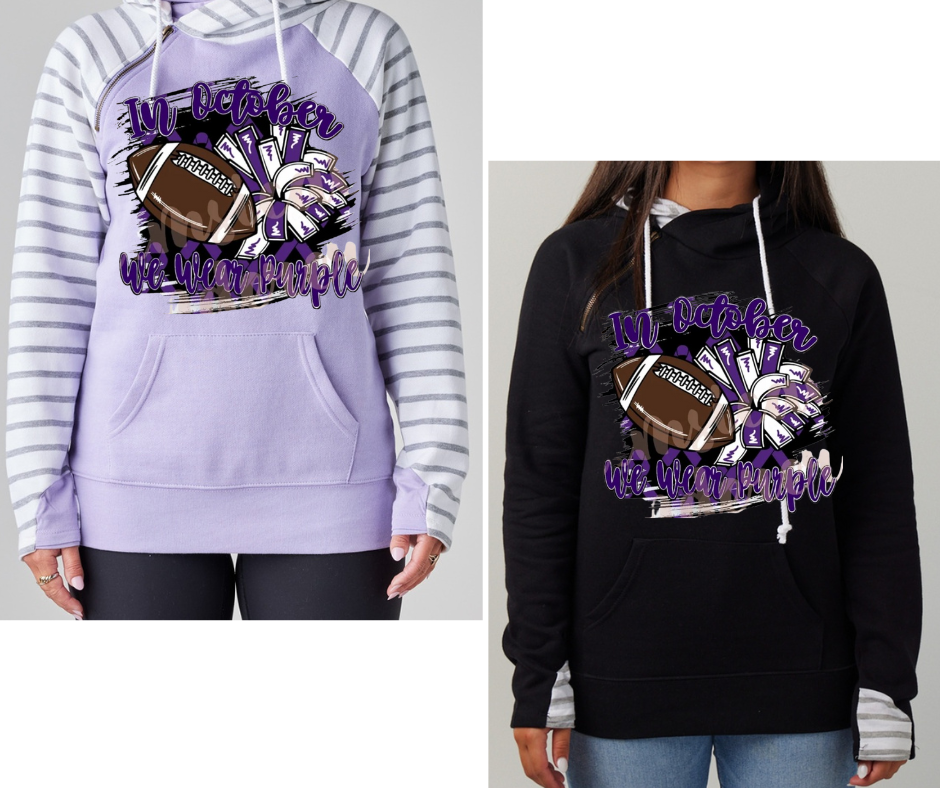 Purple Game Falcon Football In October We Wear Purple Double Hood Top Options