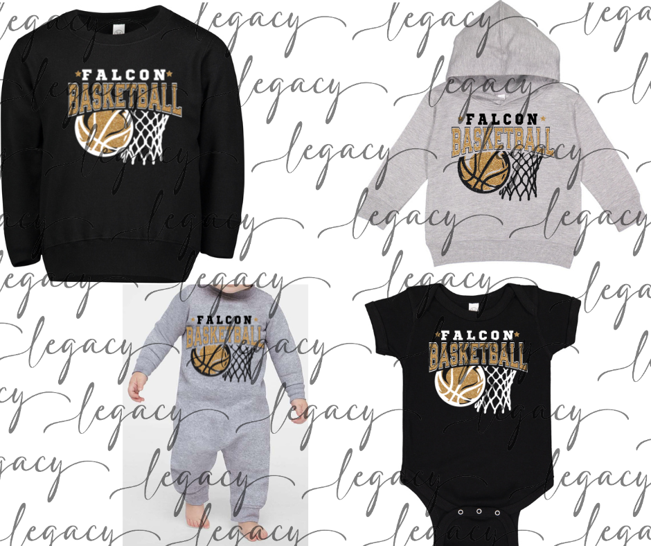Falcons Basketball Faux Glitter Net Toddler & Infant apparel Options Falcon Basketball 2025